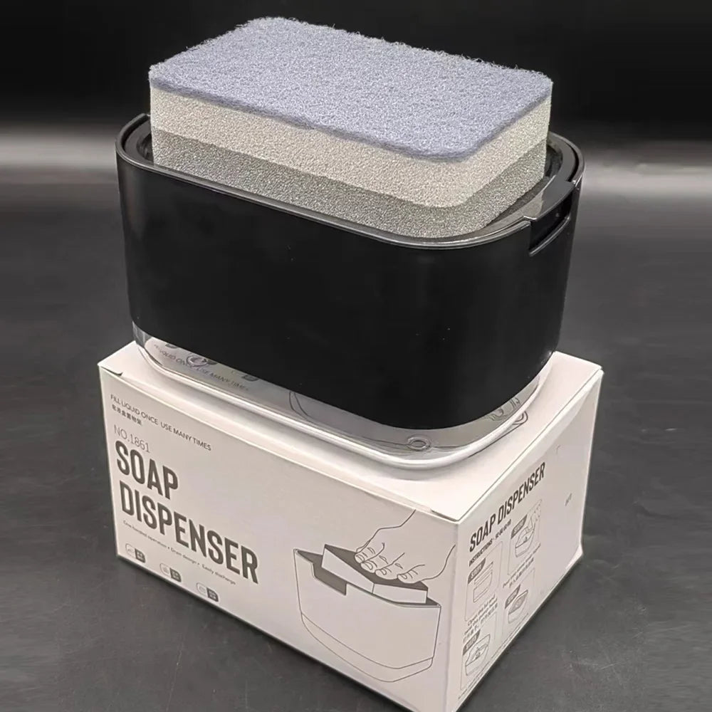 Soap Dispenser With Sponge Holder Cleaning Liquid Pump Dispenser