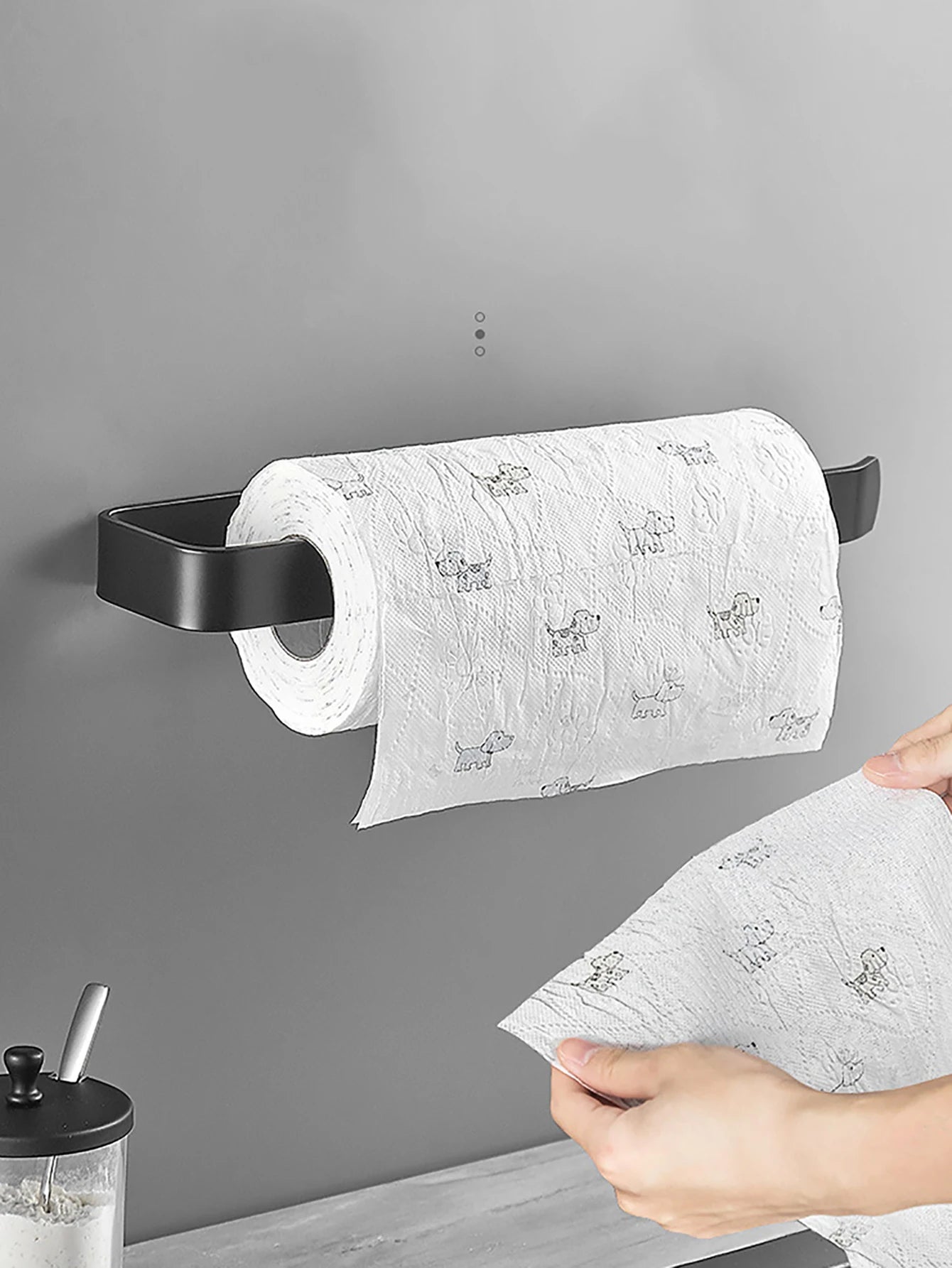Portarrollos Adhesivo de Pared - Soporte para Papel de Cocina