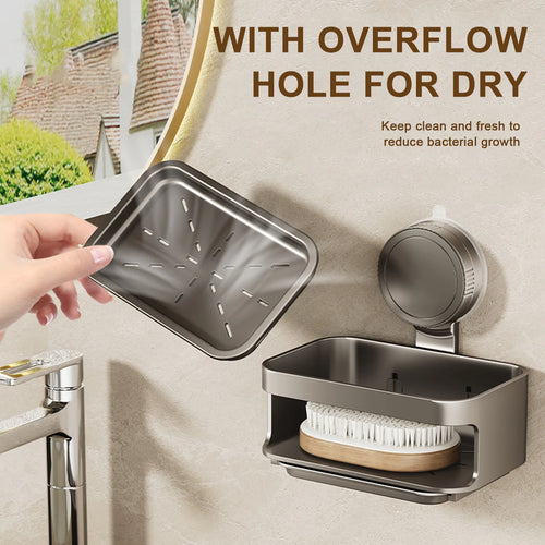 Wall Soap Dish Suction Cup for Bathroom Kitchen