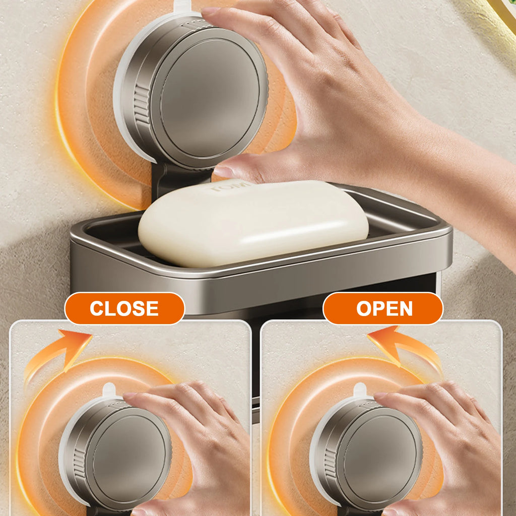 Wall Soap Dish Suction Cup for Bathroom Kitchen