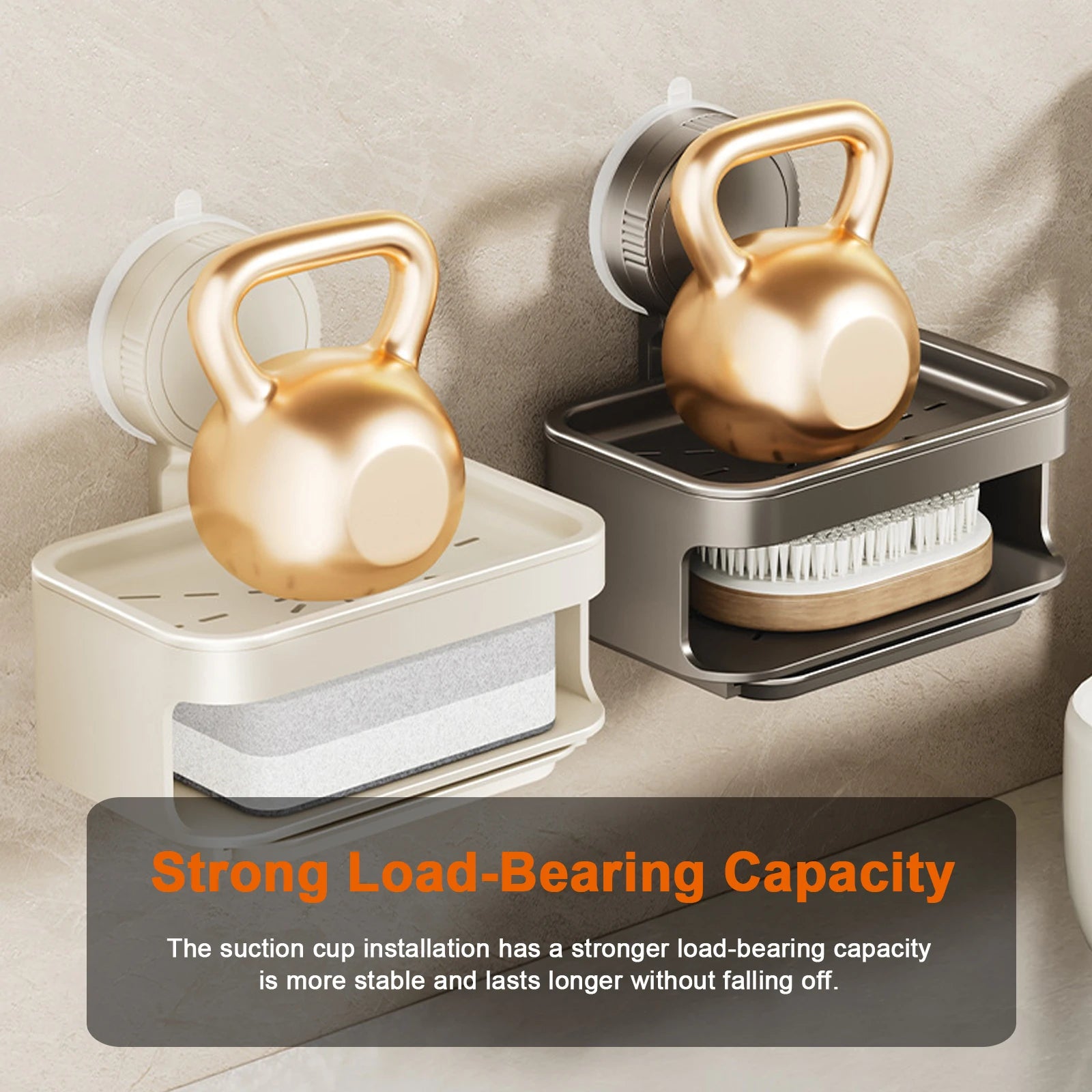 Wall Soap Dish Suction Cup for Bathroom Kitchen